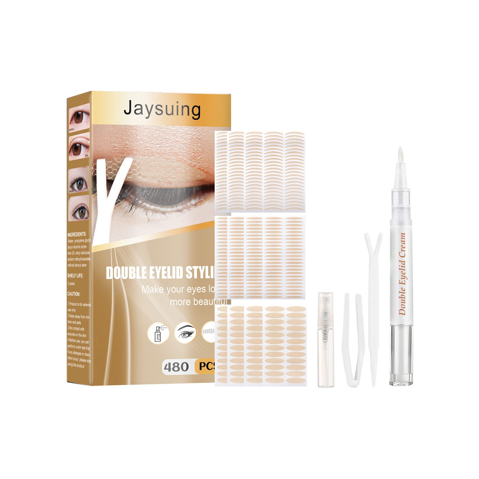 MAYCREATE Double Eyelid Tape Invisible Fold Eyelid Paste Stripe Self-adhesive Natural Eye Tape Waterproof and Lightweight Double Eyelid Lifter Strips with Eyelid Support, Tweezer, Sticky Glue MAYCREATE Double Eyelid Tape Invisible Fold Eyelid Paste Stripe Self-adhesive Natural Eye Tape Waterproof and Lightweight Double Eyelid Lifter Strips with Eyelid Support, Tweezer, Sticky Glue